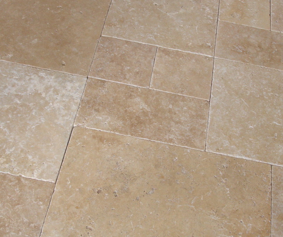 Walnut classic travertine tumbled pavers